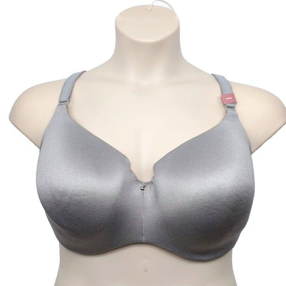 Lane Bryant Cacique Bra Lightly Lined Balconette Backsmoother Gray 46DD